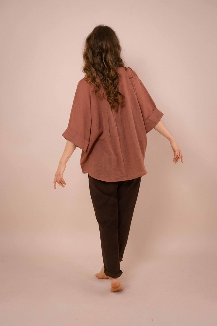Hemd ~ JAMIE Dusty Rose in Slub Baumwolle