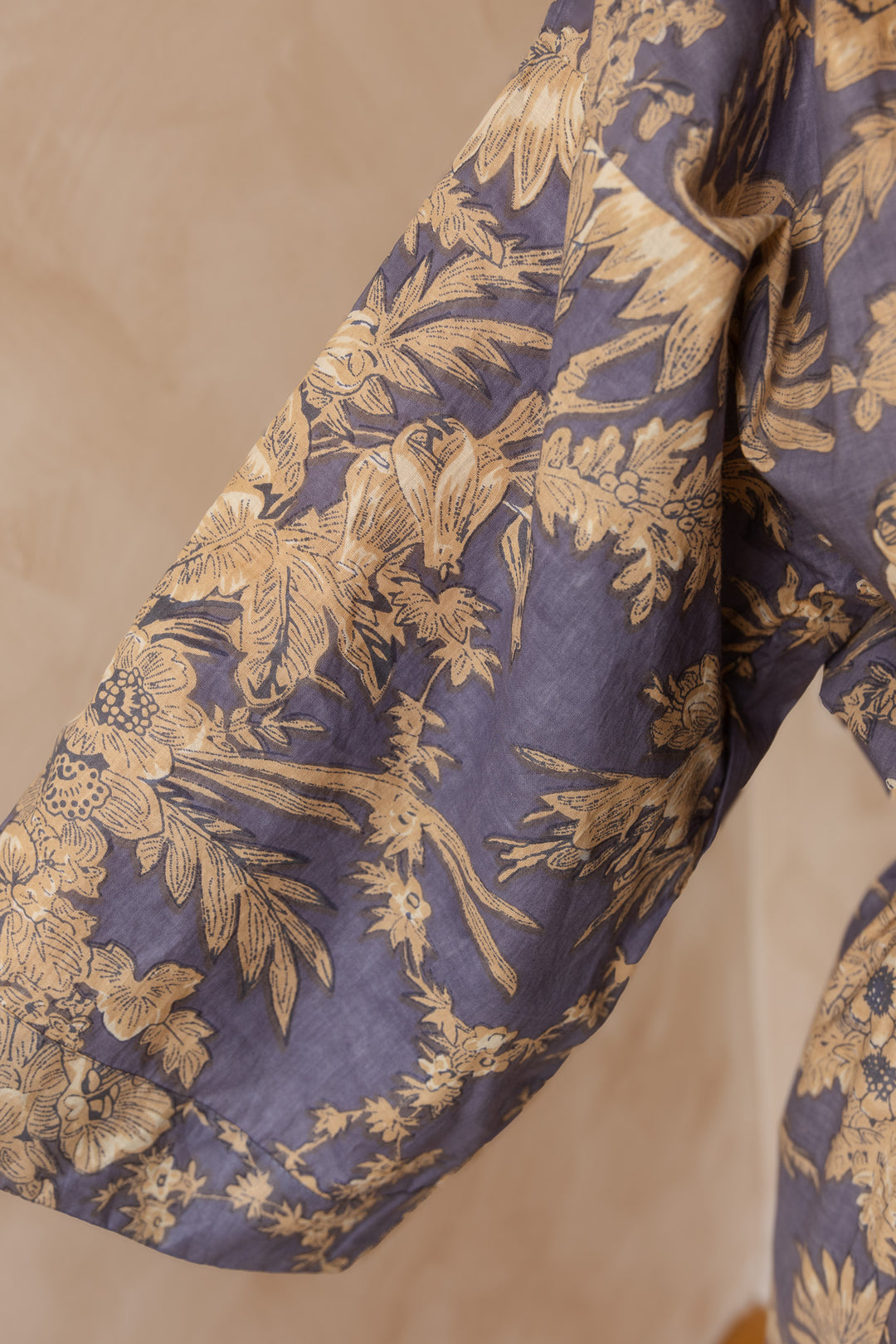 Kimono, Leichter Bademantel, dünner Morgenmantel, lange Bluse, Longewear, aus Buamwolle