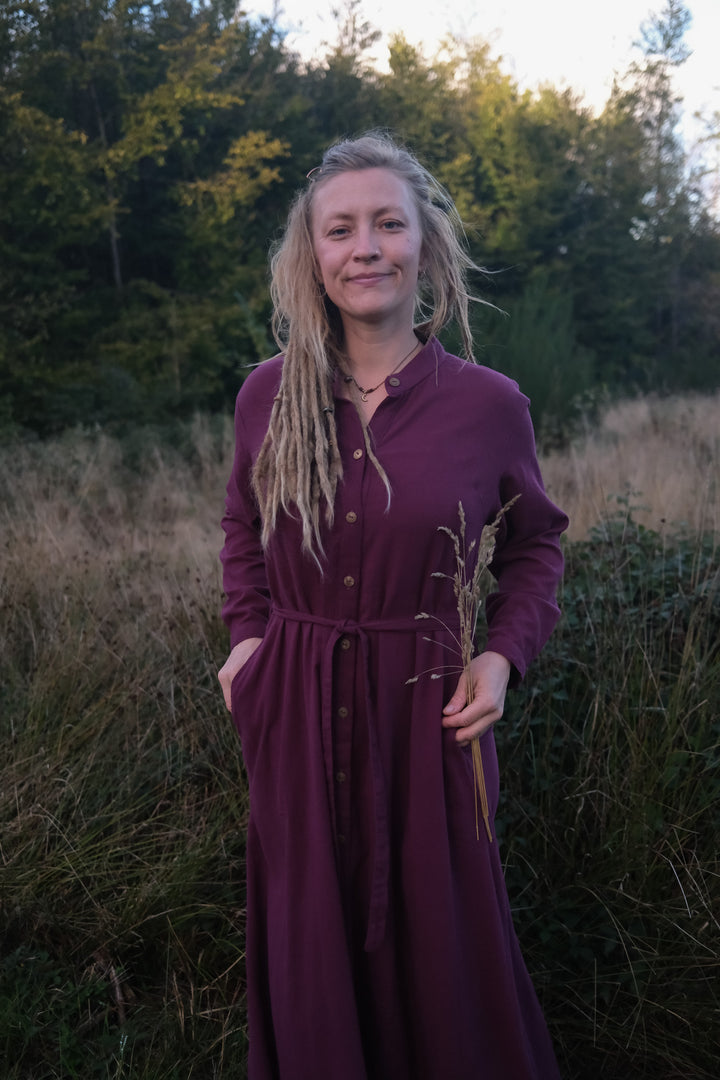 Maxi Kleid CARA ~ AUBERGINE