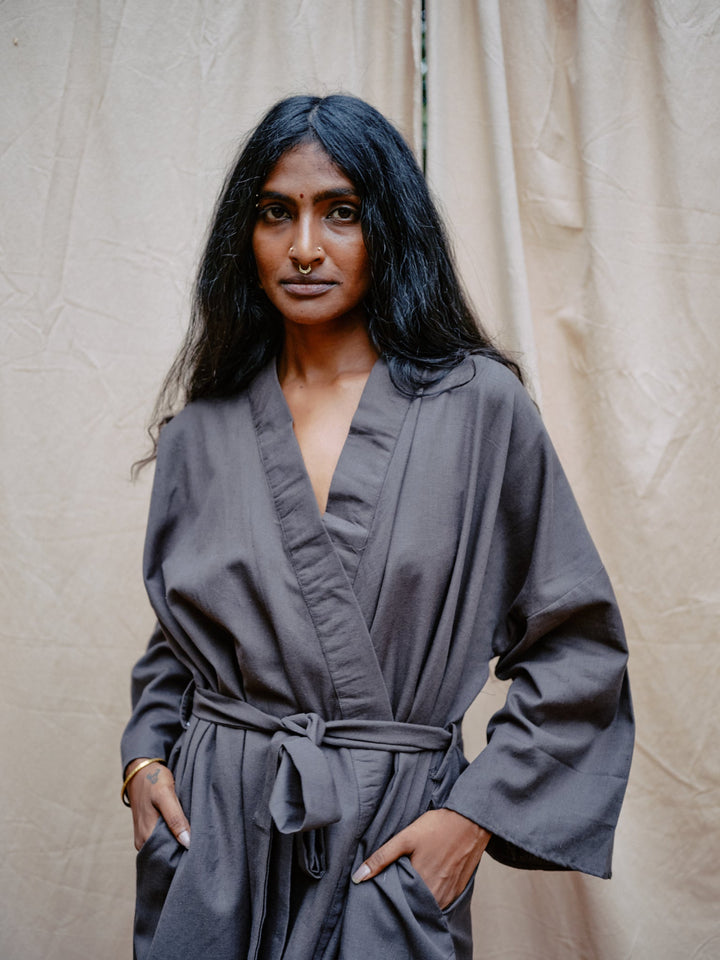 Kimono aus Baumwolle, Blau