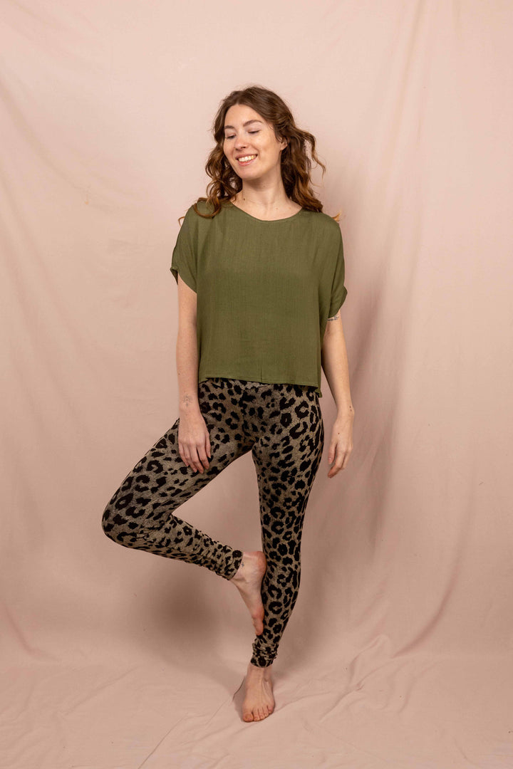 Luftiges Shirt in Grün, Vintage Oberteil, T-Shirt