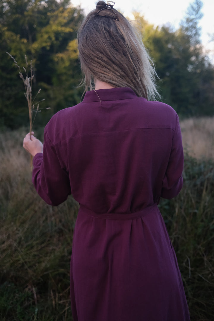 Maxi Kleid CARA ~ AUBERGINE