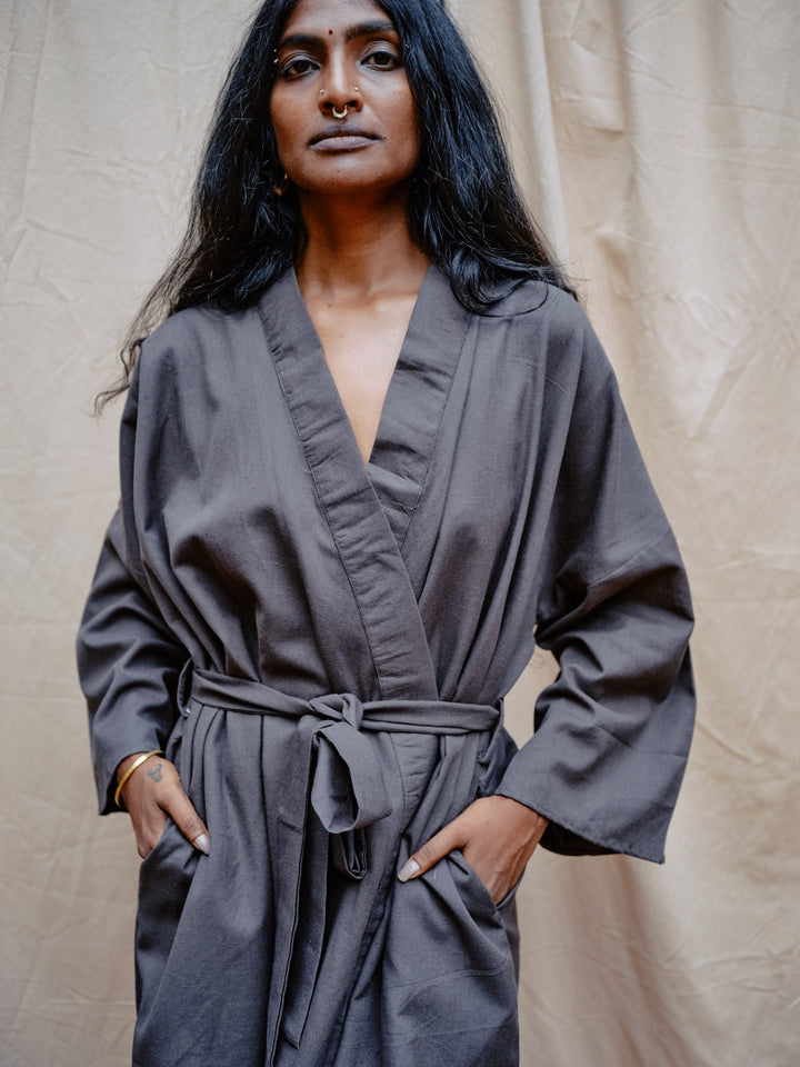 Kimono aus Baumwolle, Blau