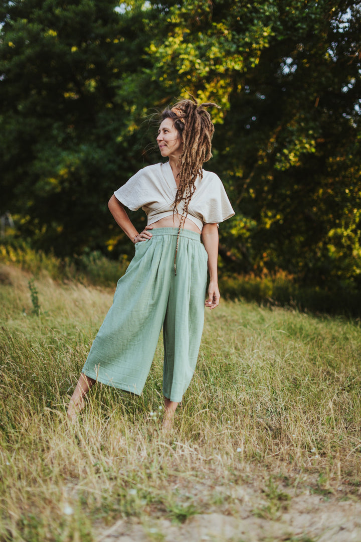 Musselin Culotte ~ Salbei