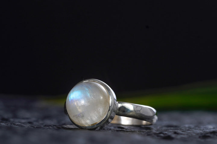 Ring ~ VOLLMOND ~ Sterling Silber ~ Mondstein ~ Edelstein Weiß ~ Stein der Weiblichkeit ~ Heilstein