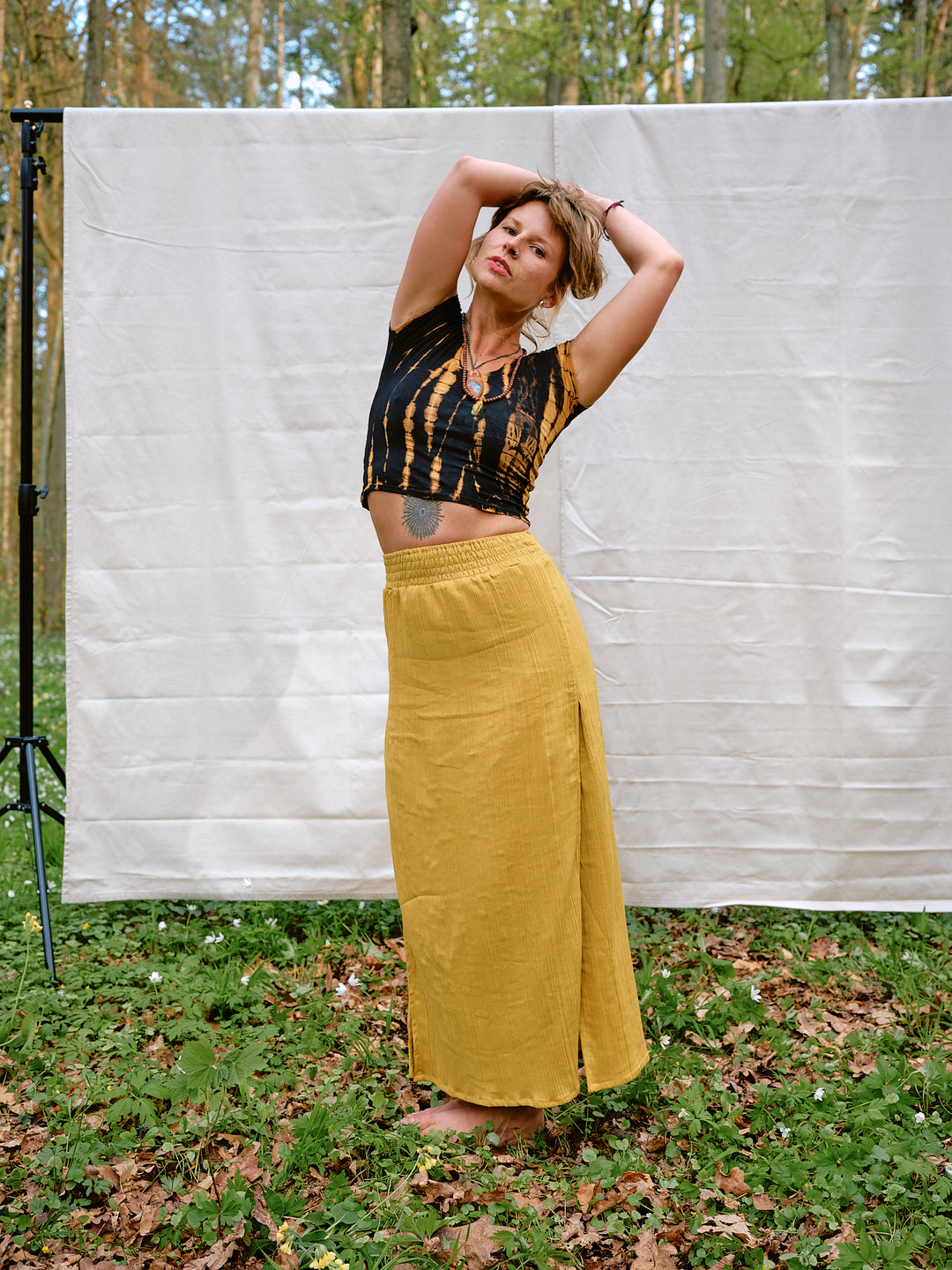 Musselin Rock Soleil in mustard yellow