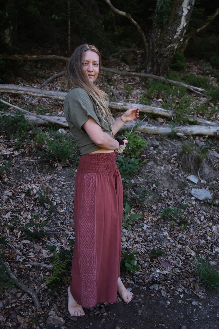 Maxi Hose ~ MALOU ROST LIGHT mit blassem Druck