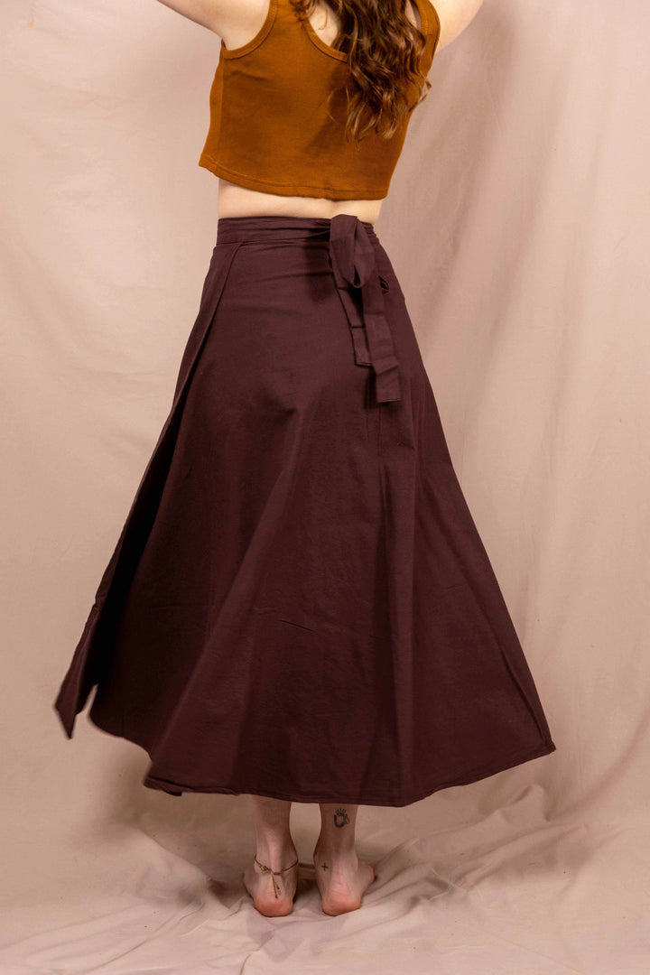 Wickelroch, Naturtextilie, Baumwolle, Langer weiter Rock, Zum Binden, Rock Braun, Sommerrock 