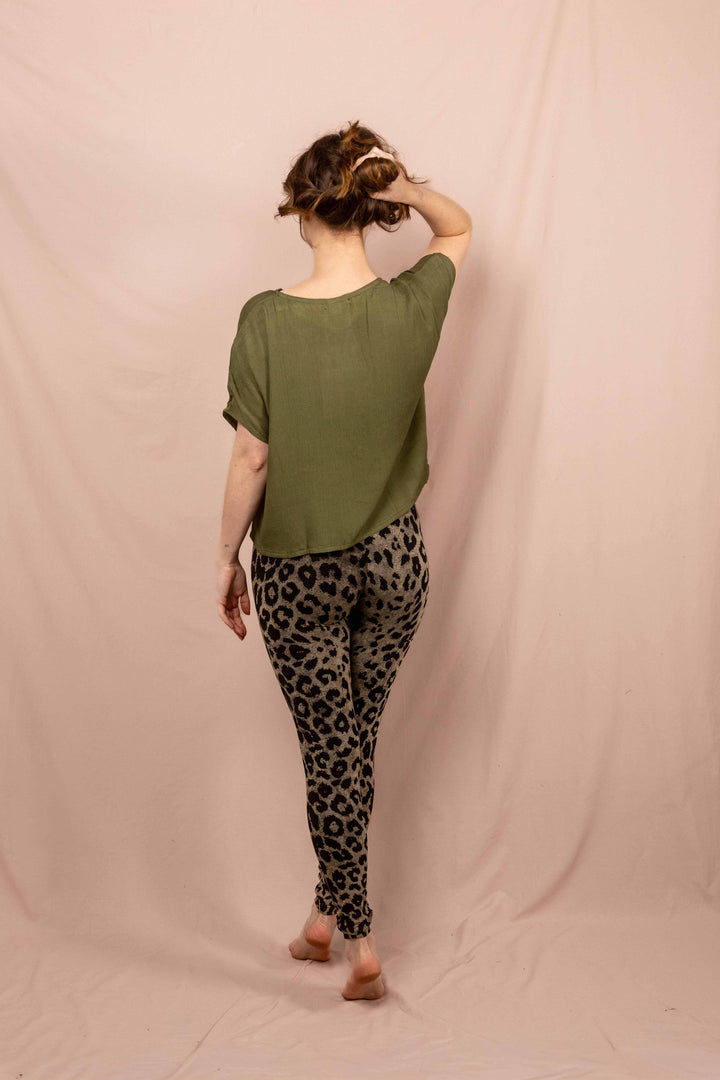 Luftiges Shirt in Grün, Vintage Oberteil, T-Shirt