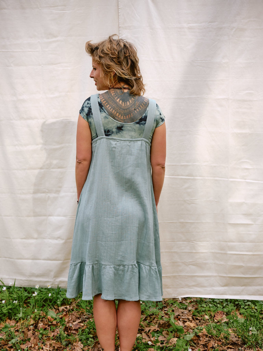 Musselin Kleid OCEAN in türkisblau, Sommerkleid, 100% Baumwolle, Vintagekleid