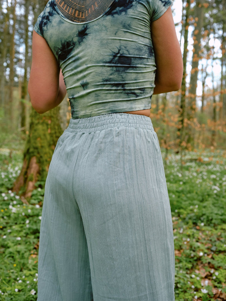 Musselin Maxi-Hose OCEAN in türkisblau. Beduinenhose Türkis. Weite Hose aus 100% Baumwolle. Leinenhose.