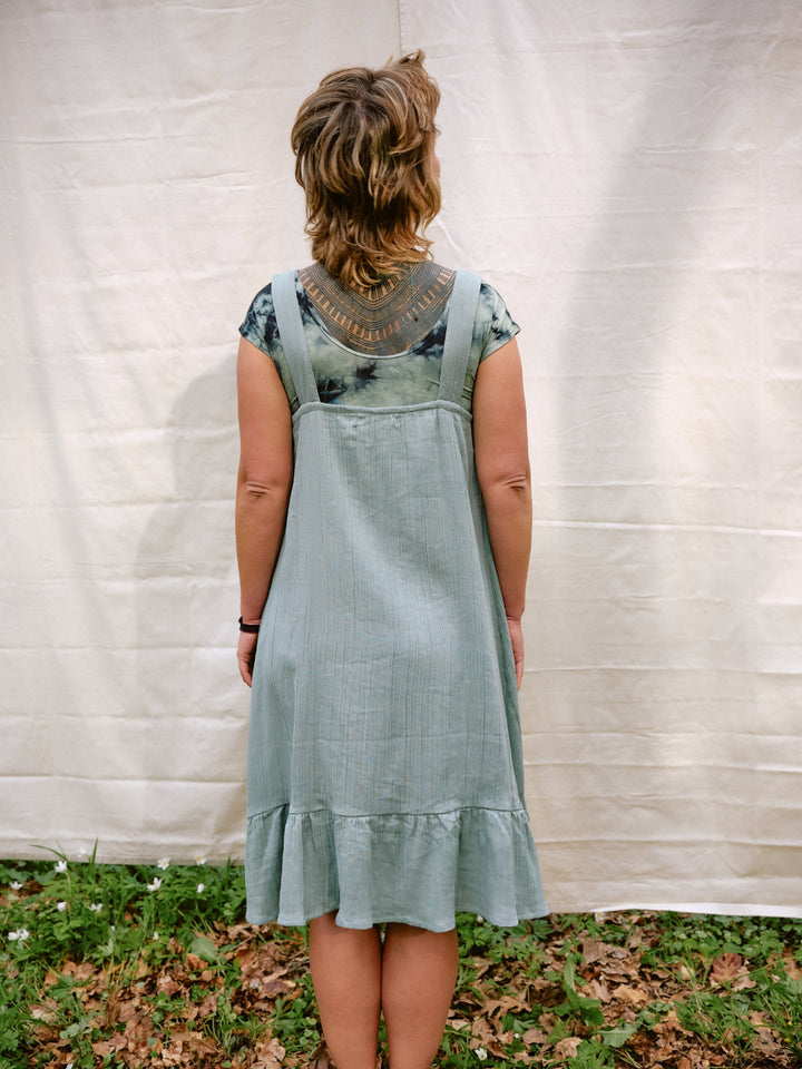 Musselin Kleid OCEAN in türkisblau, Sommerkleid, 100% Baumwolle, Vintagekleid