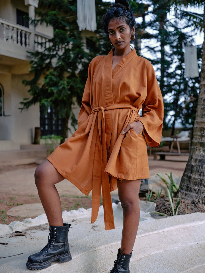 Kimono aus Baumwolle, TheWildFolk, Nachhaltig, elegantes Kleid, Mantel
