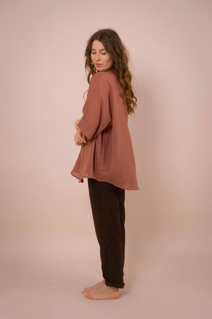 Hemd ~ JAMIE Dusty Rose in Slub Baumwolle