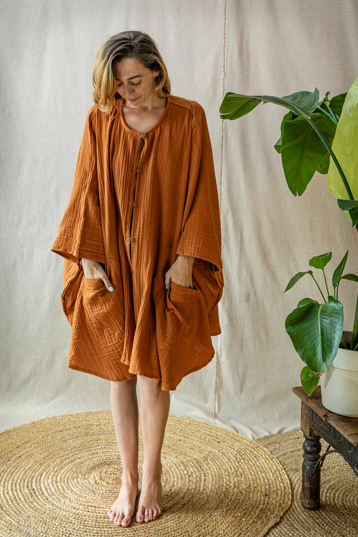 Musselin Poncho-Kleid ~ FIRE