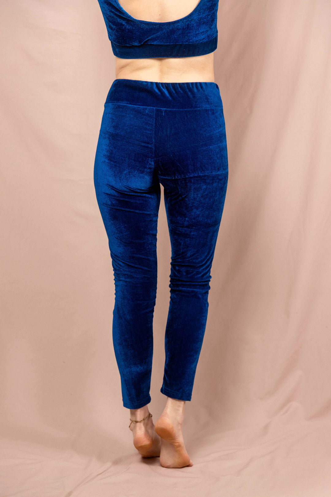 Samt leggins, Winterleggins, Yogalaggins, sporthose, yogahose, blau, lang
