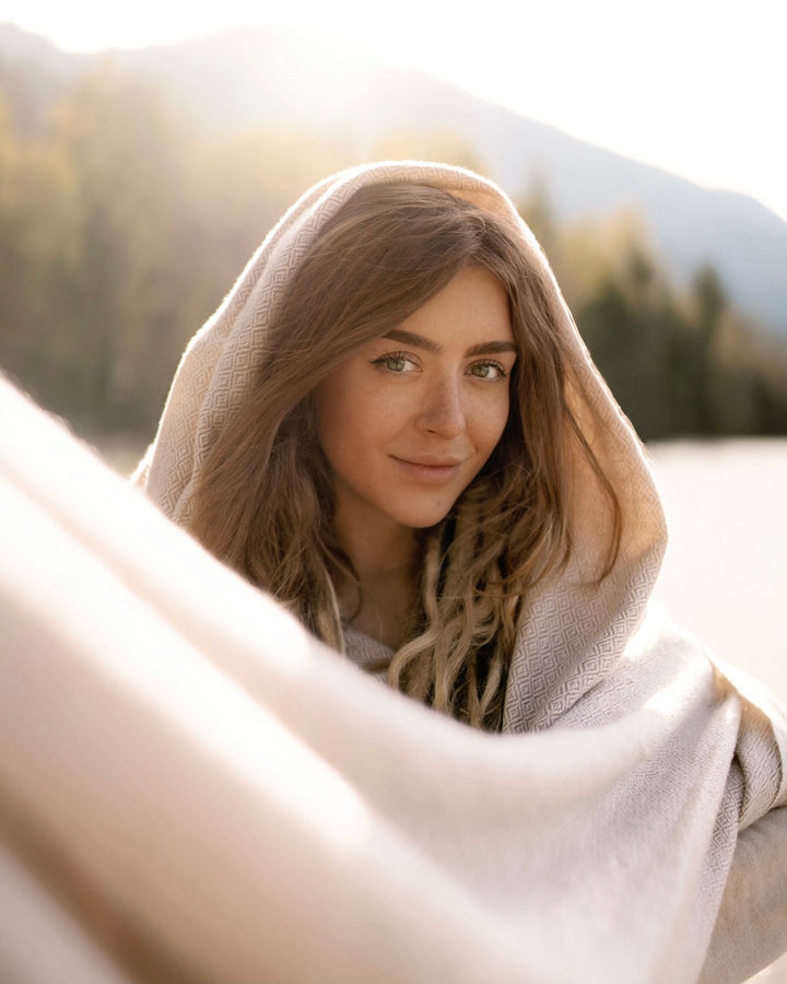 Decke aus 100% Kaschmir ~ DIAMOND BROWN