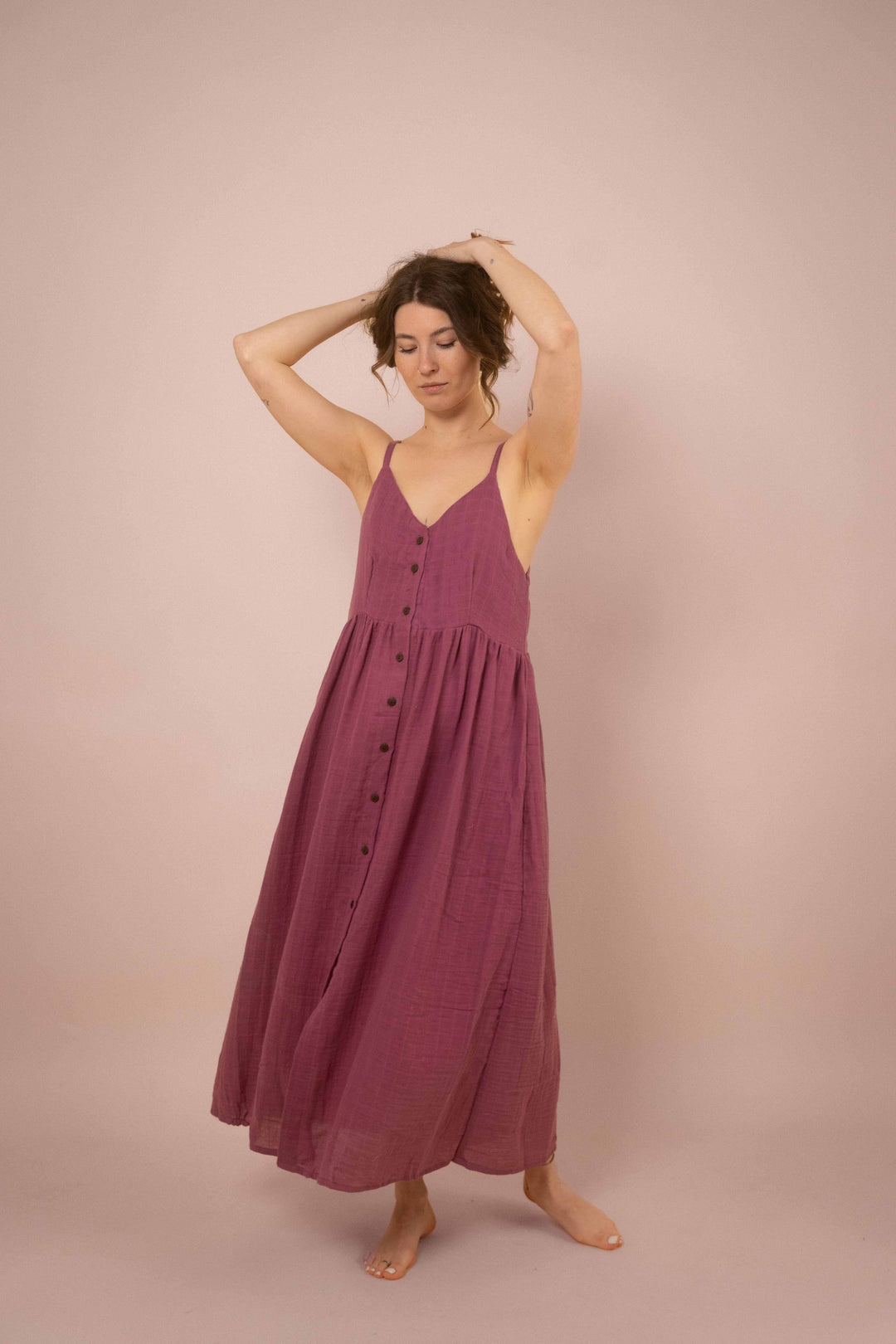 Kleid YOKO mit Knöpfen ~ Berry