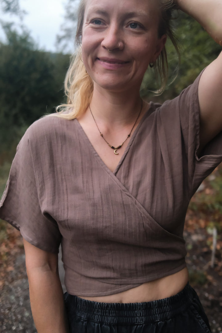 Wickeltop ~ LINNEA | Camel-Braun