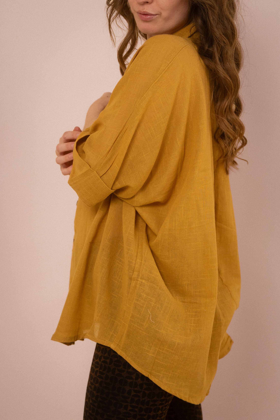 Hemd ~ JAMIE Mustard in Slub Baumwolle