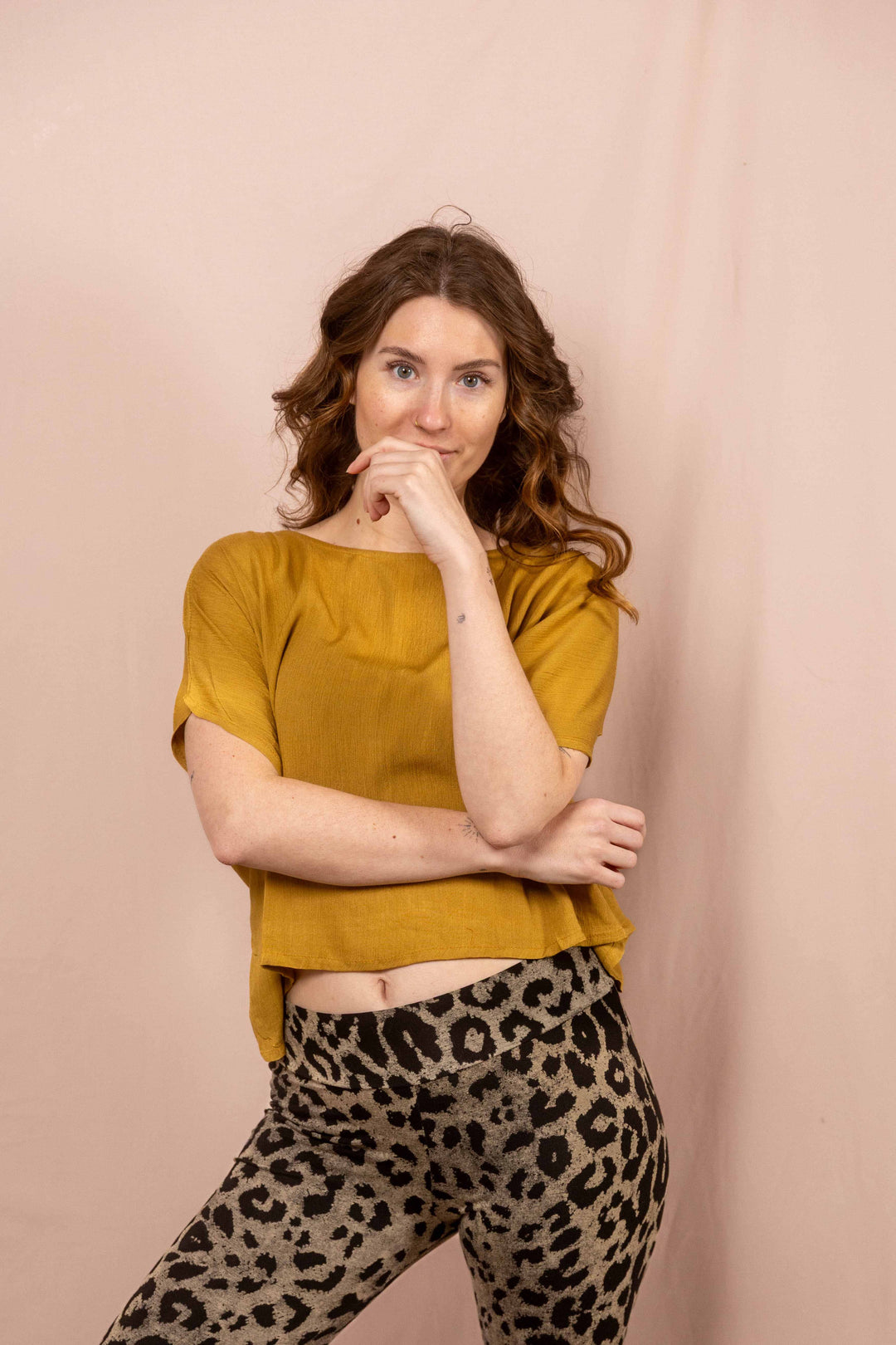 Luftiges Shirt in Gelb, Vintage Oberteil, T-Shirt