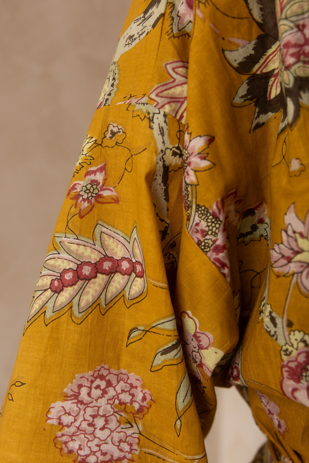 Kimono, Leichter Bademantel, dünner Morgenmantel, lange Bluse, Longewear, aus Buamwolle