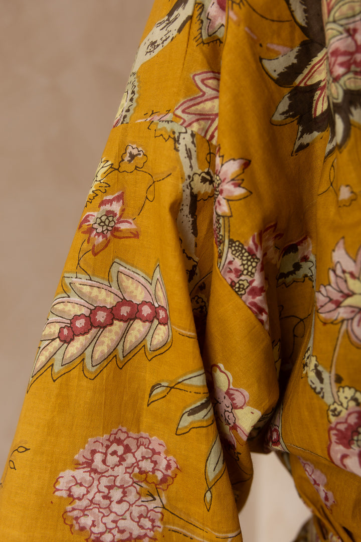 Kimono, Leichter Bademantel, dünner Morgenmantel, lange Bluse, Longewear, aus Buamwolle