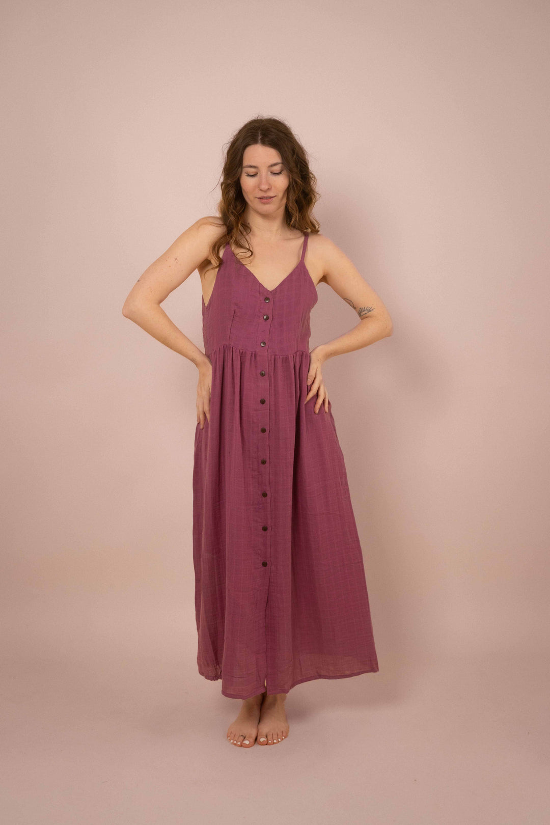 Kleid YOKO mit Knöpfen ~ Berry