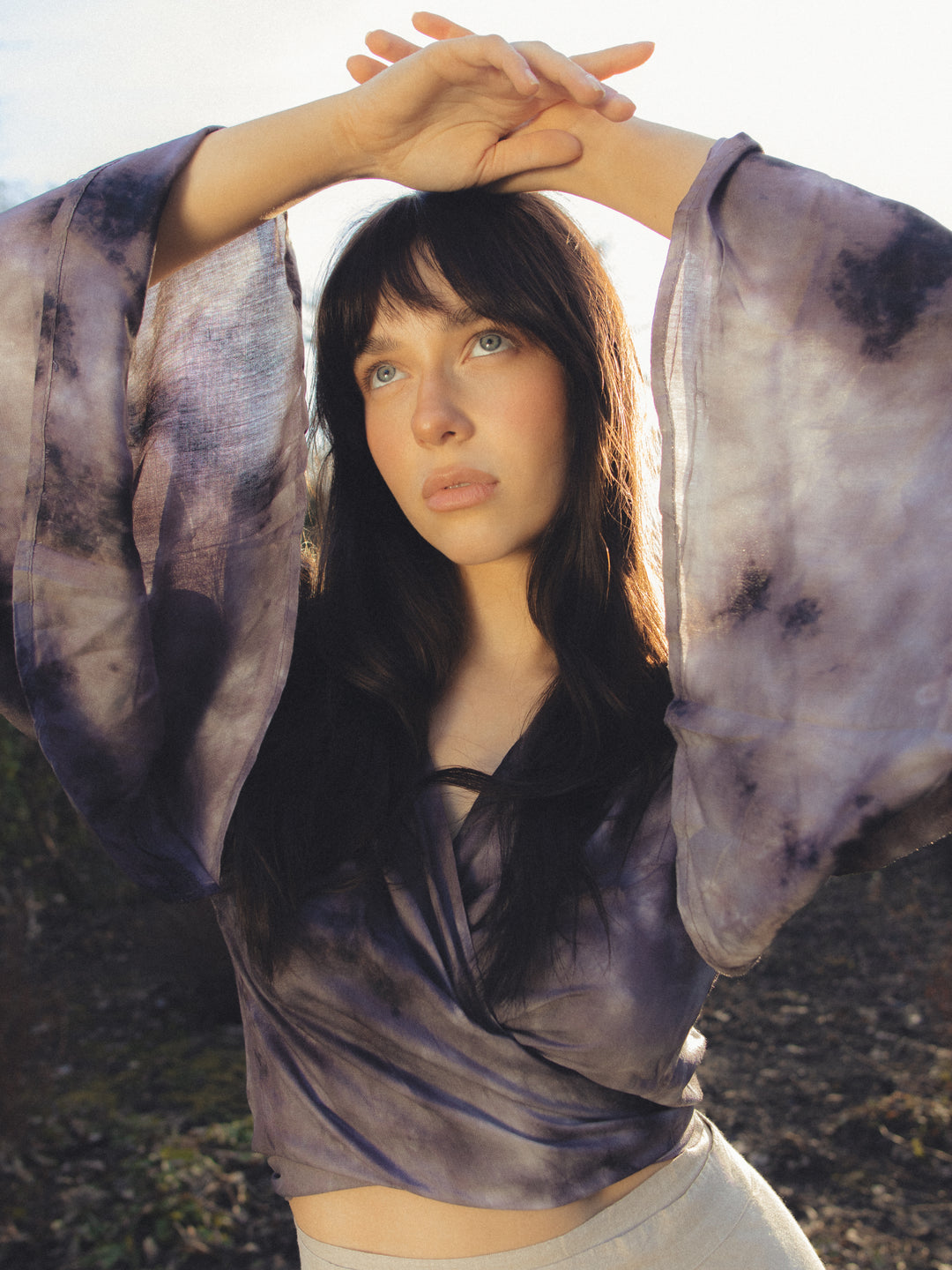 Wickelbluse BELLA in BATIK-GRAU