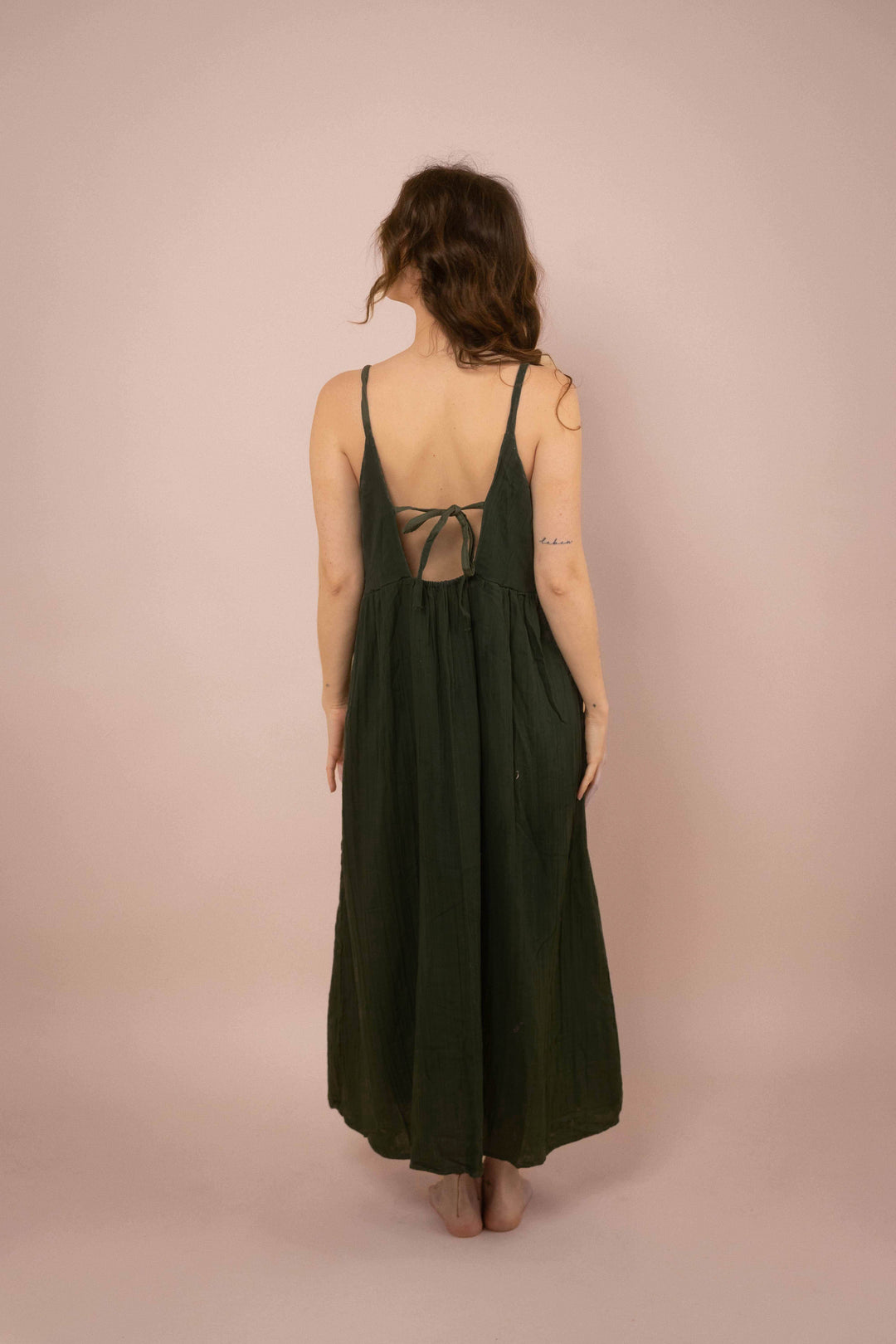 Kleid YOKO mit Knöpfen ~ Dunkelgrün