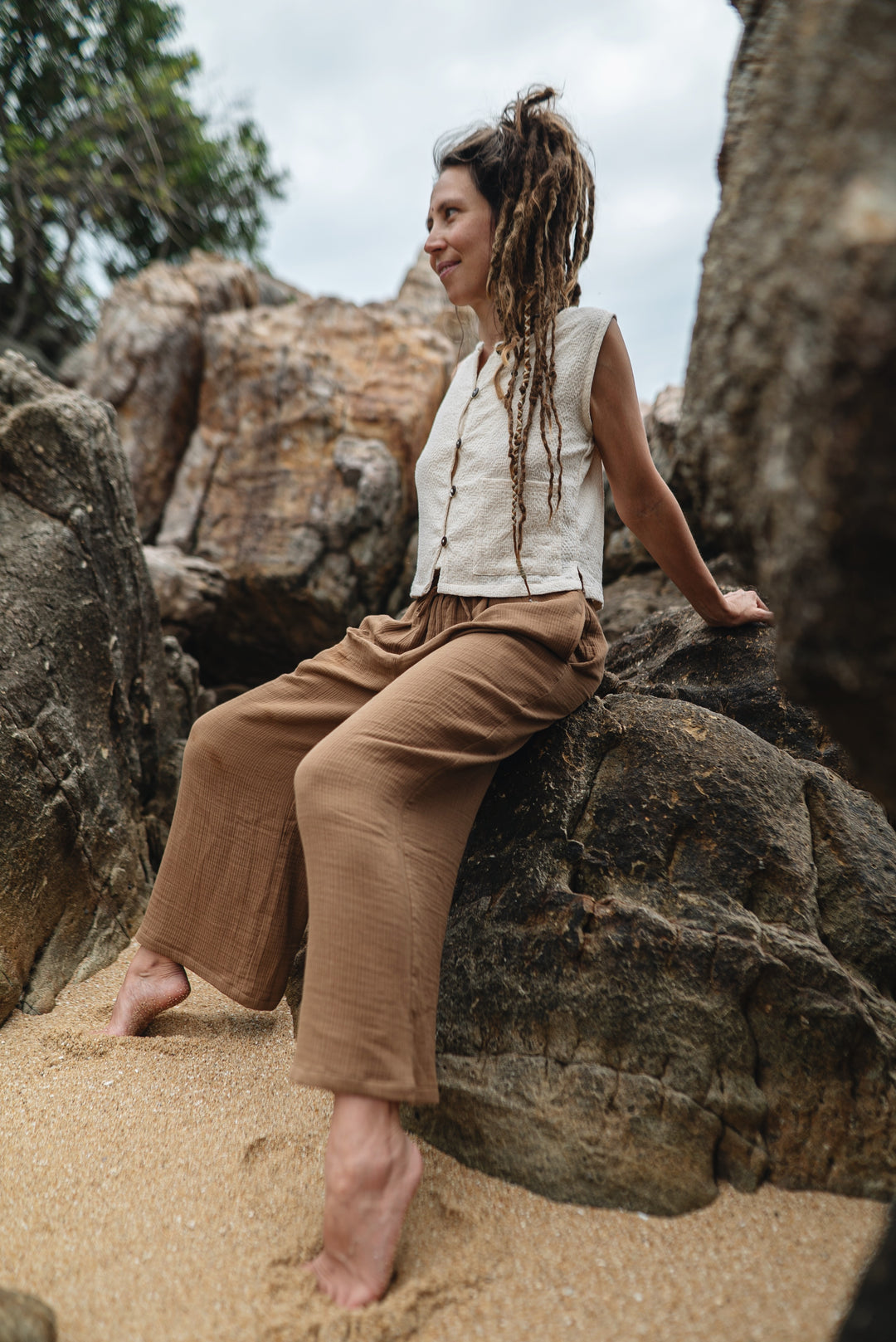 Bio-Musselin Hose ~ MOCCA