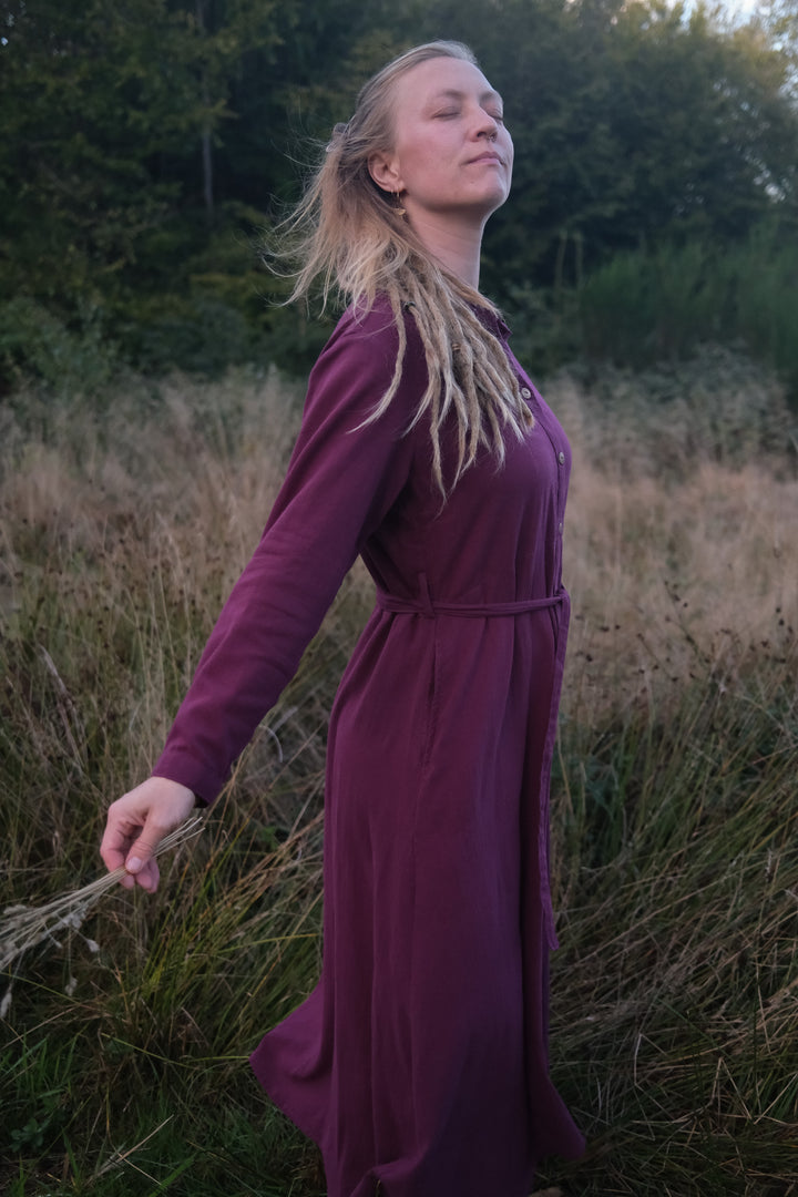 Maxi Kleid CARA ~ AUBERGINE