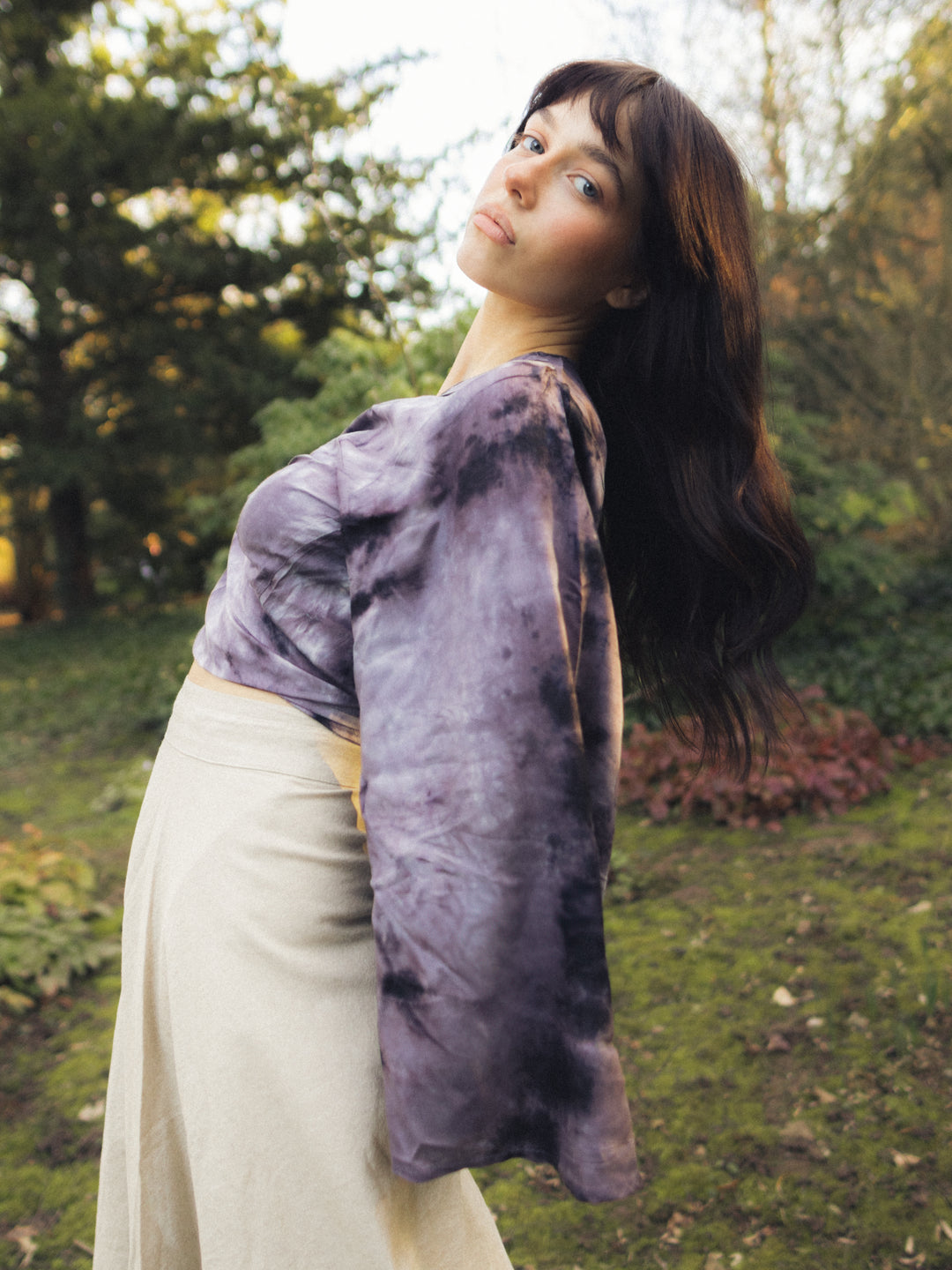 Wickelbluse BELLA in BATIK-GRAU