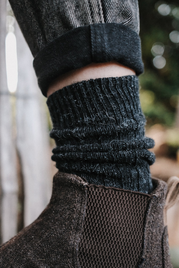 Superwarme Alpaka Socken grau + Anthrazit ~ 2 Paar