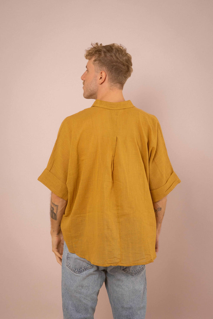 Hemd ~ JAMIE Mustard in Slub Baumwolle