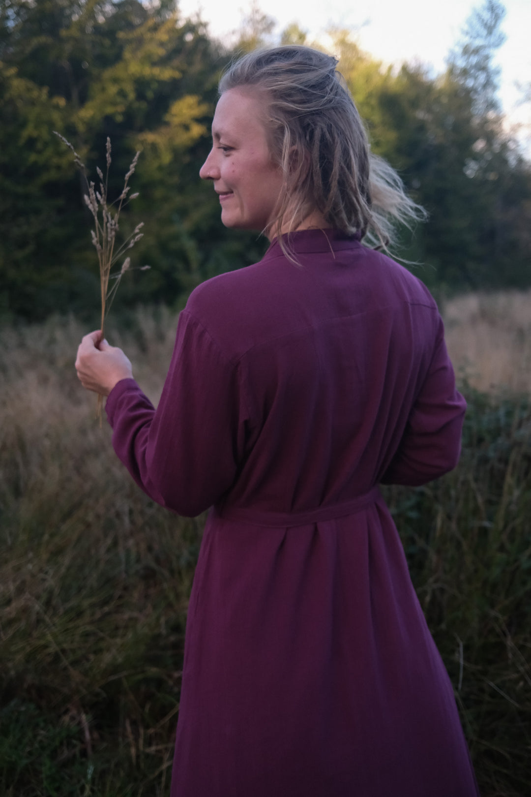 Maxi Kleid CARA ~ AUBERGINE