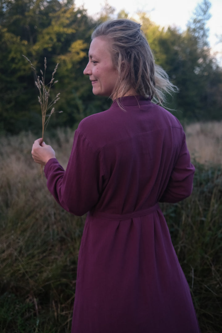 Maxi Kleid CARA ~ AUBERGINE