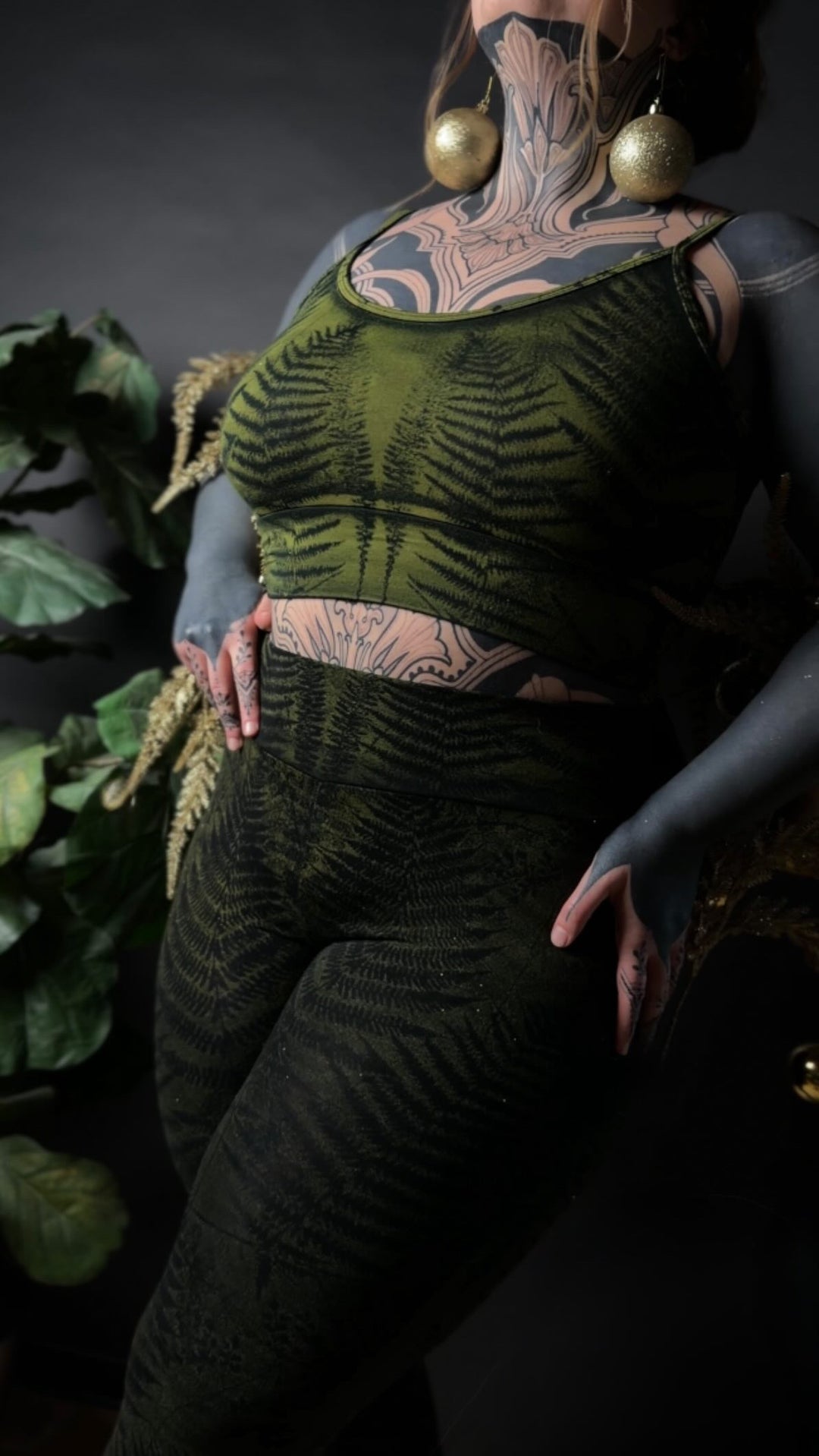 Farn Leggins ~ Grün