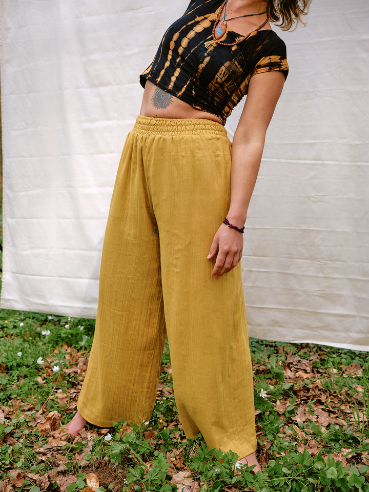 Musselin Maxi-Hose SOLEIL in senfgelb