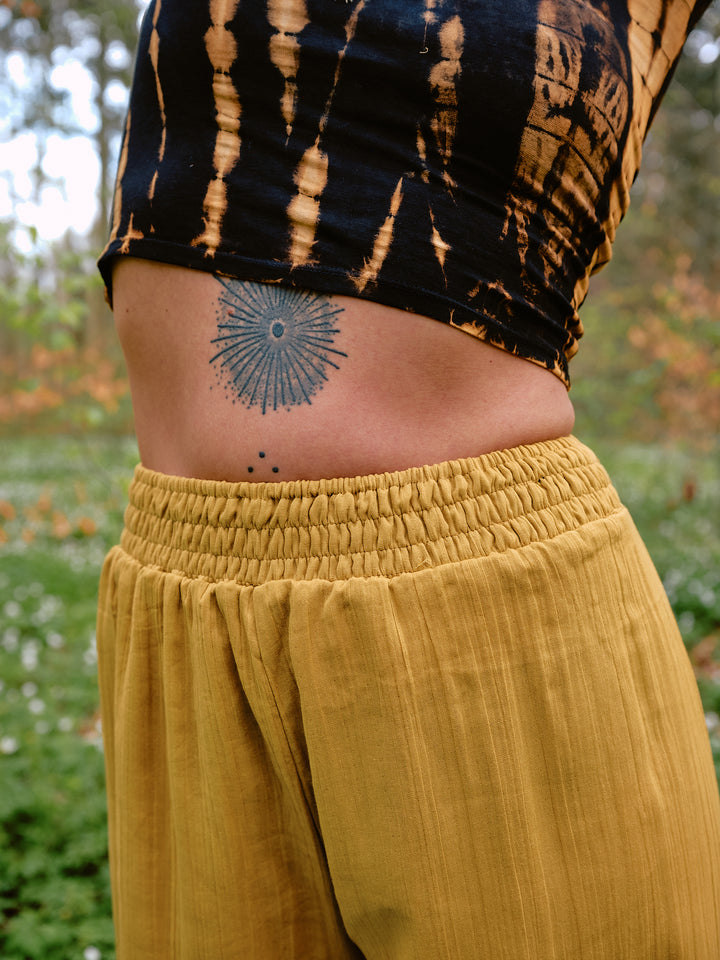 Musselin Maxi-Hose SOLEIL in senfgelb