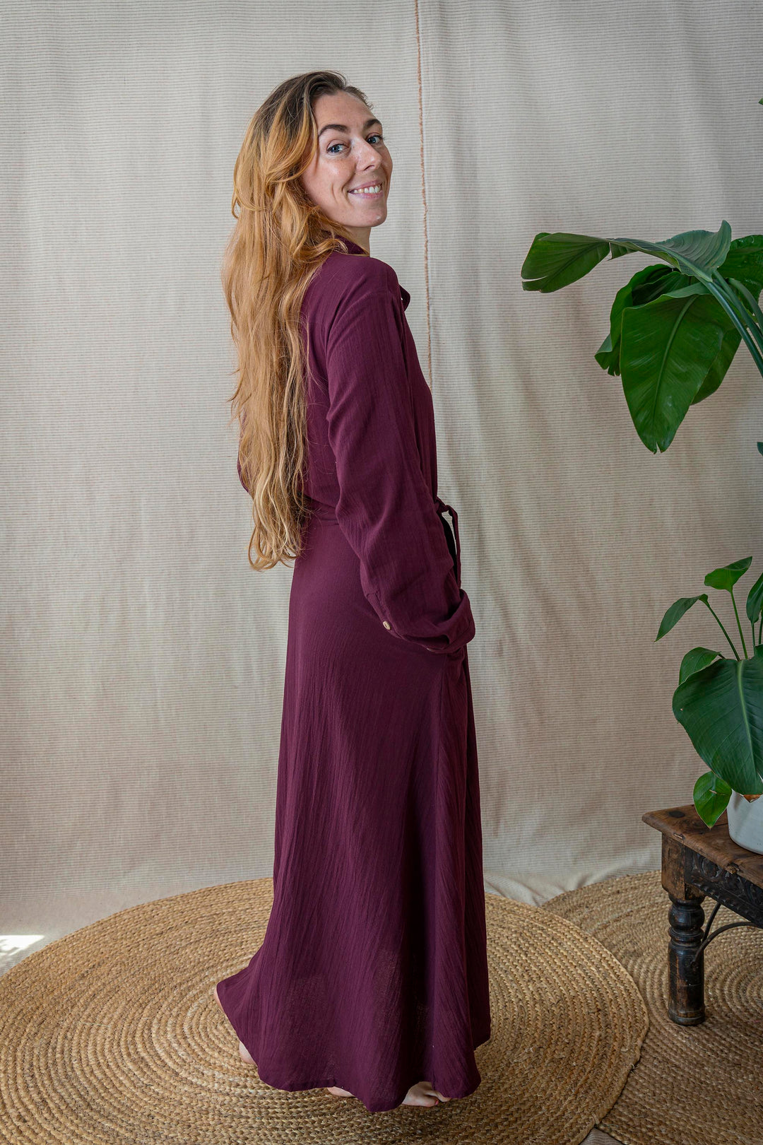 Maxi Kleid CARA ~ AUBERGINE