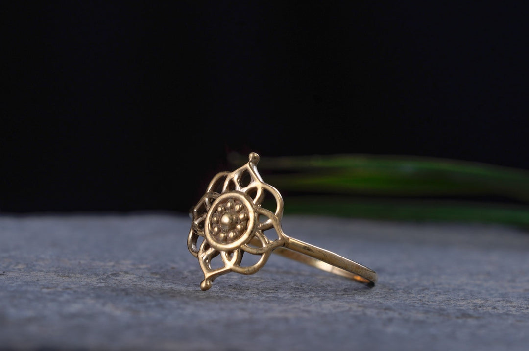 Mandalaring ~ Ring aus Messing ~ Heilige Struktur / Geometrie ~ Mandala Schmuck