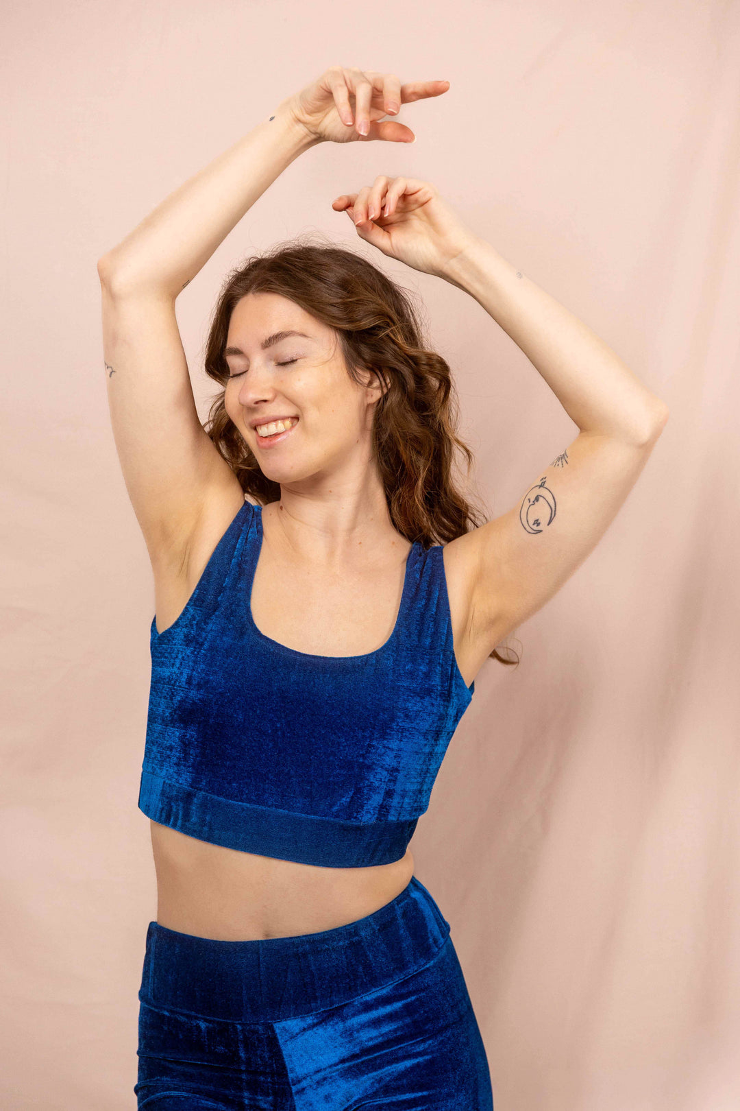 yogatop, Top, Sporttop, trägertop, blau, Damen, sport oberteil, Samt top