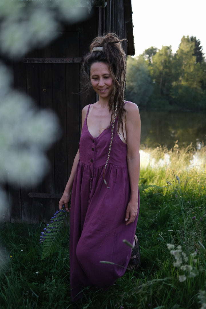 Kleid YOKO mit Knöpfen ~ Berry