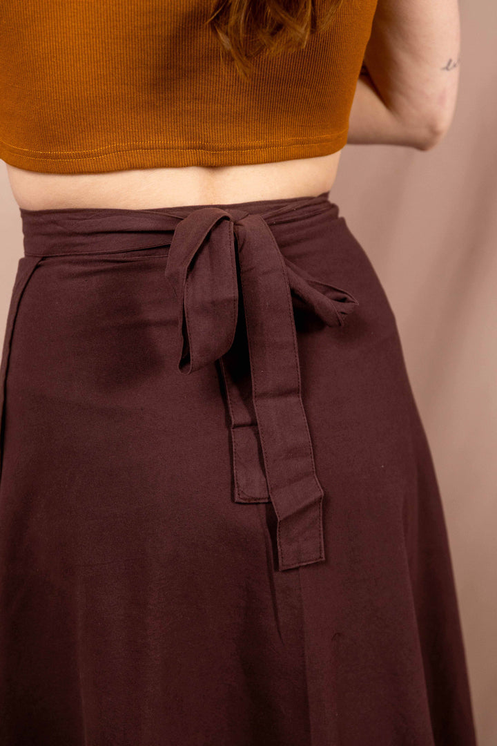 Wickelroch, Naturtextilie, Baumwolle, Langer weiter Rock, Zum Binden, Rock Braun, Sommerrock 