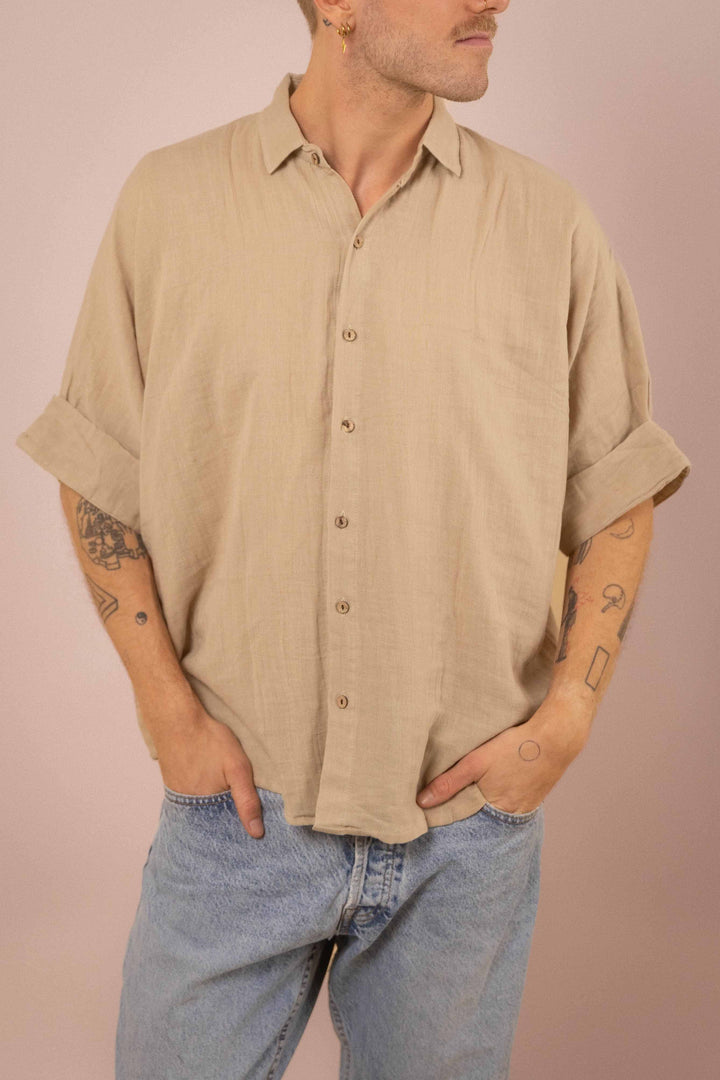 Musselin-Hemd ~ JAMIE Beige