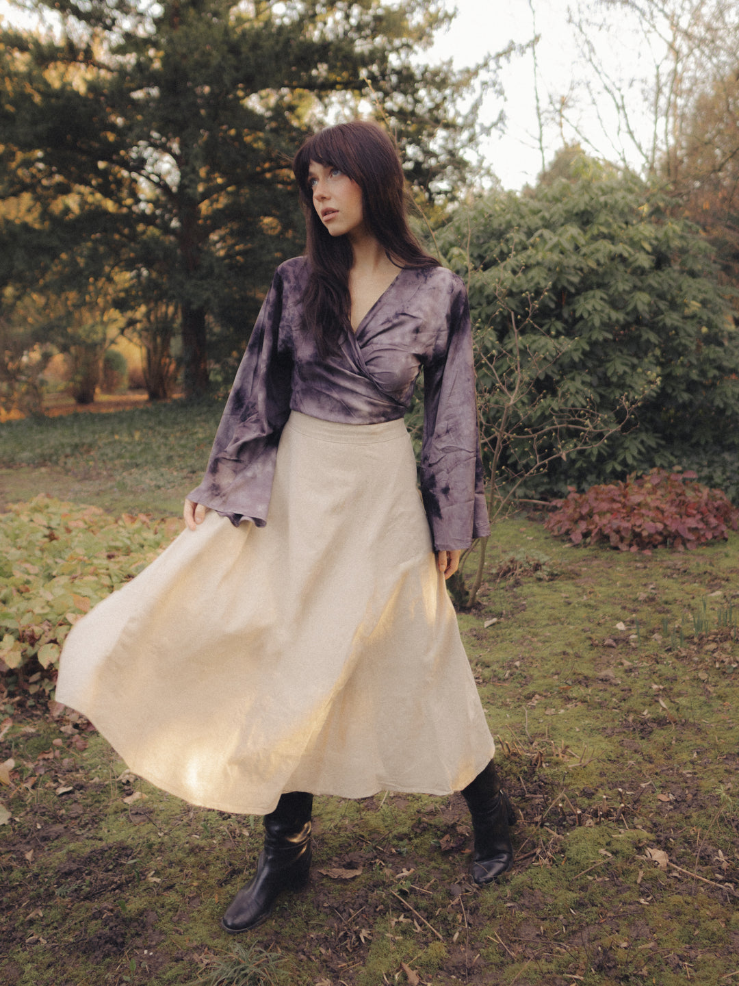 Wickelbluse BELLA in BATIK-GRAU