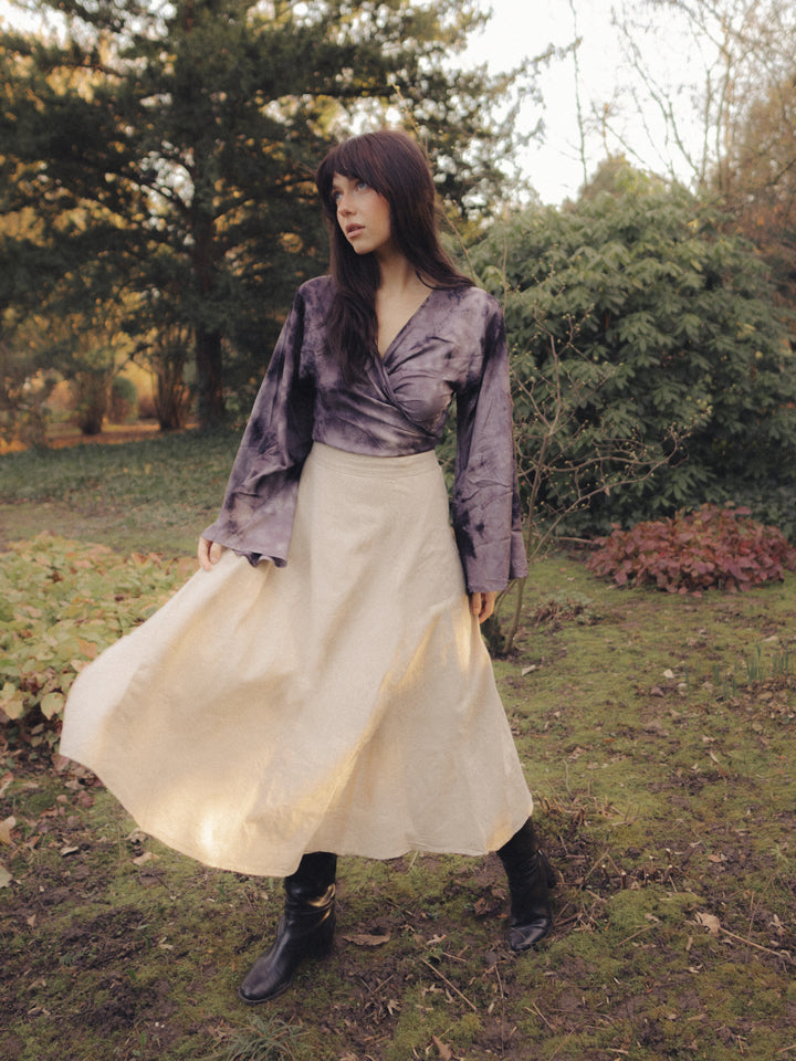 Wickelbluse BELLA in BATIK-GRAU