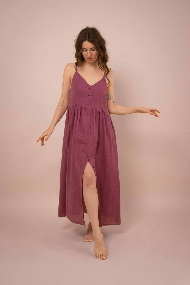 Kleid YOKO mit Knöpfen ~ Berry