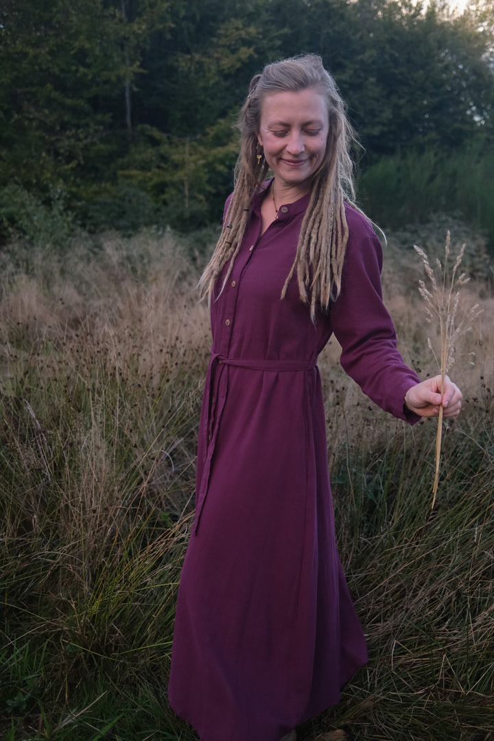 Maxi Kleid CARA ~ AUBERGINE